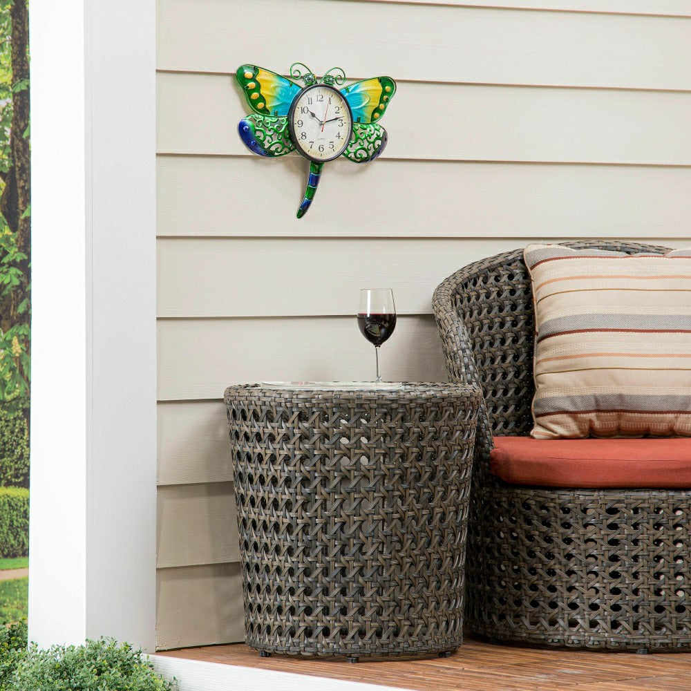 Metal and Glass Shaped Wall Clock, Dragonfly | Plow & Hearth