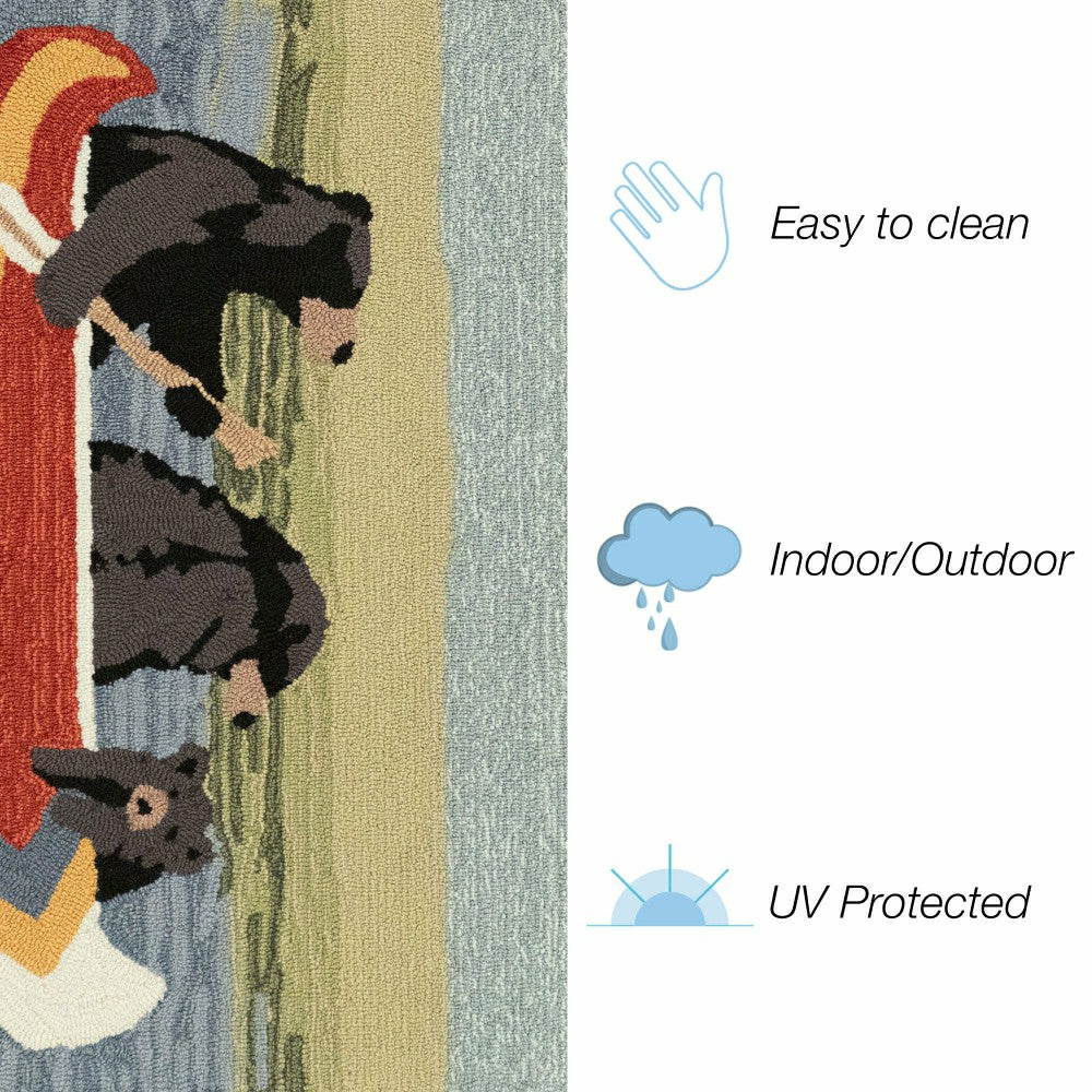 Liora Manne Frontporch Are We Bear Yet? Indoor/Outdoor Mat Lake 2' x 3 | Plow & Hearth