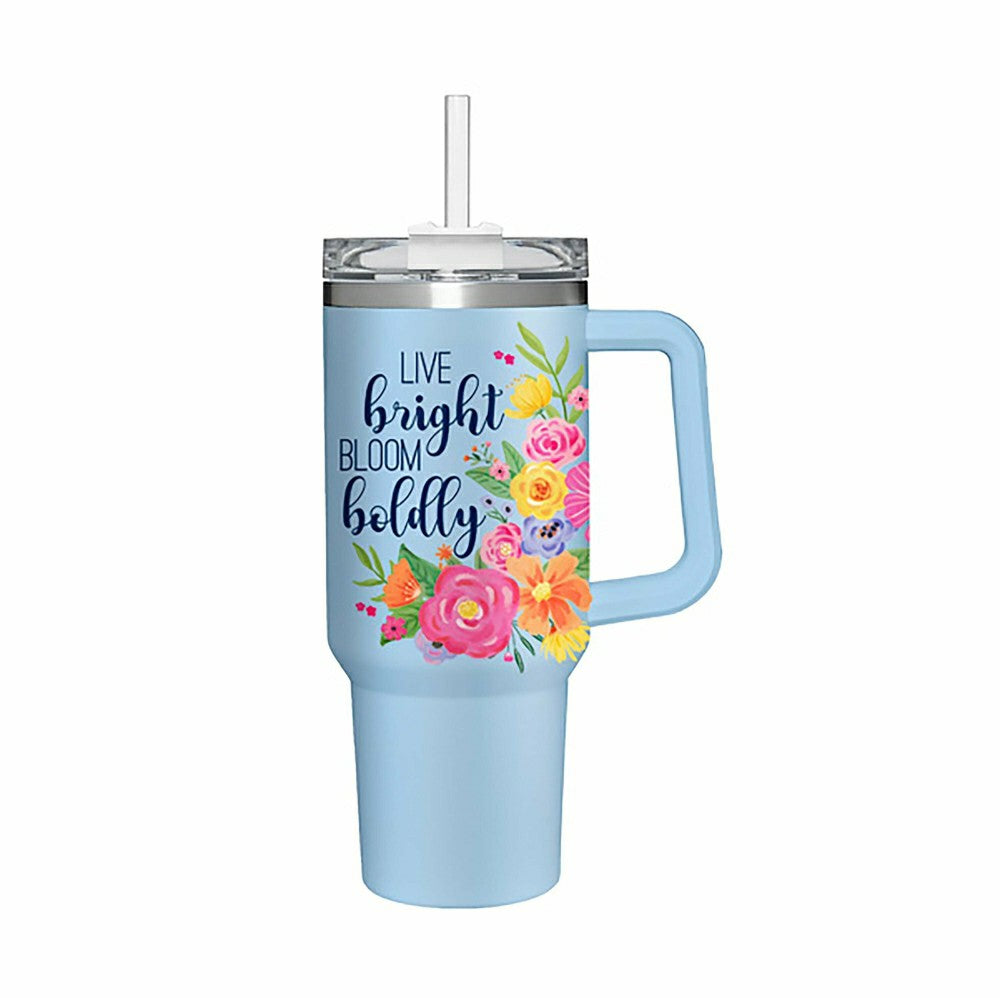 Hop Into Spring Tumbler Stainless-Steel Canyon Cup w/ Straw, Live Brig | Plow & Hearth