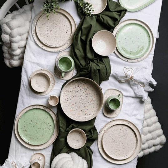 White Stoneware Ceramic Dinner Plates 11", Set of 6 | Plow & Hearth