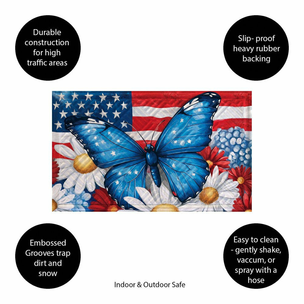 Patriotic Butterfly Embossed Mat | Plow & Hearth