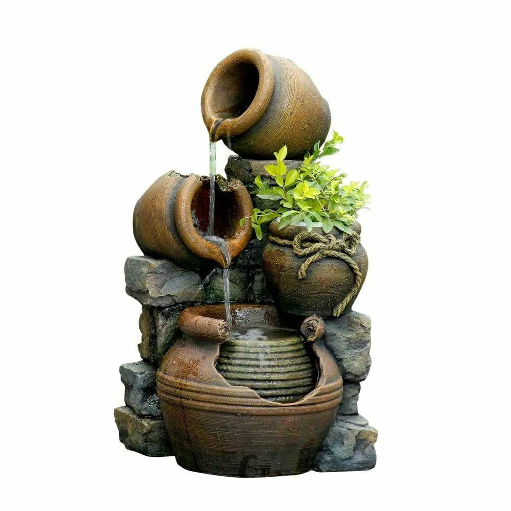 2-in-1 Outdoor Water Fountain Planter | Plow & Hearth