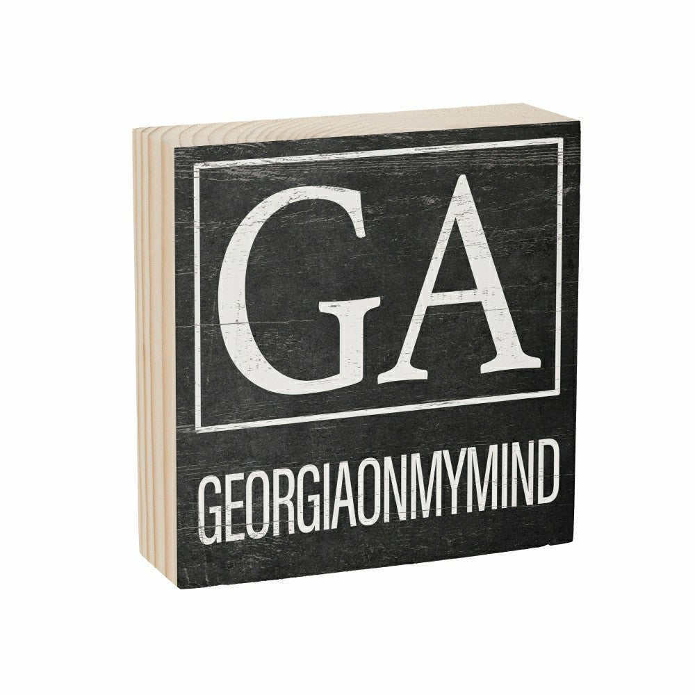 State Sign Wood Block Georgia 6"x6" | Plow & Hearth