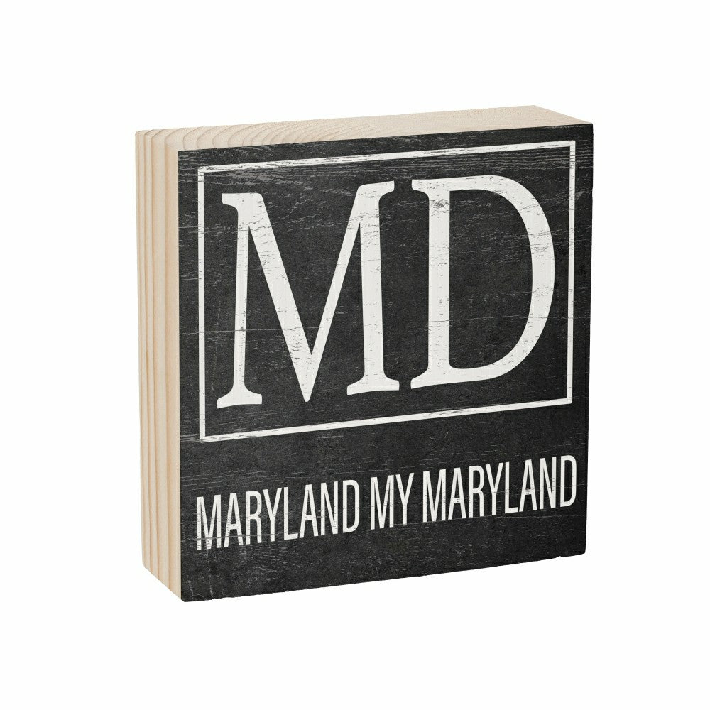 State Sign Wood Block Maryland 6"x6" | Plow & Hearth
