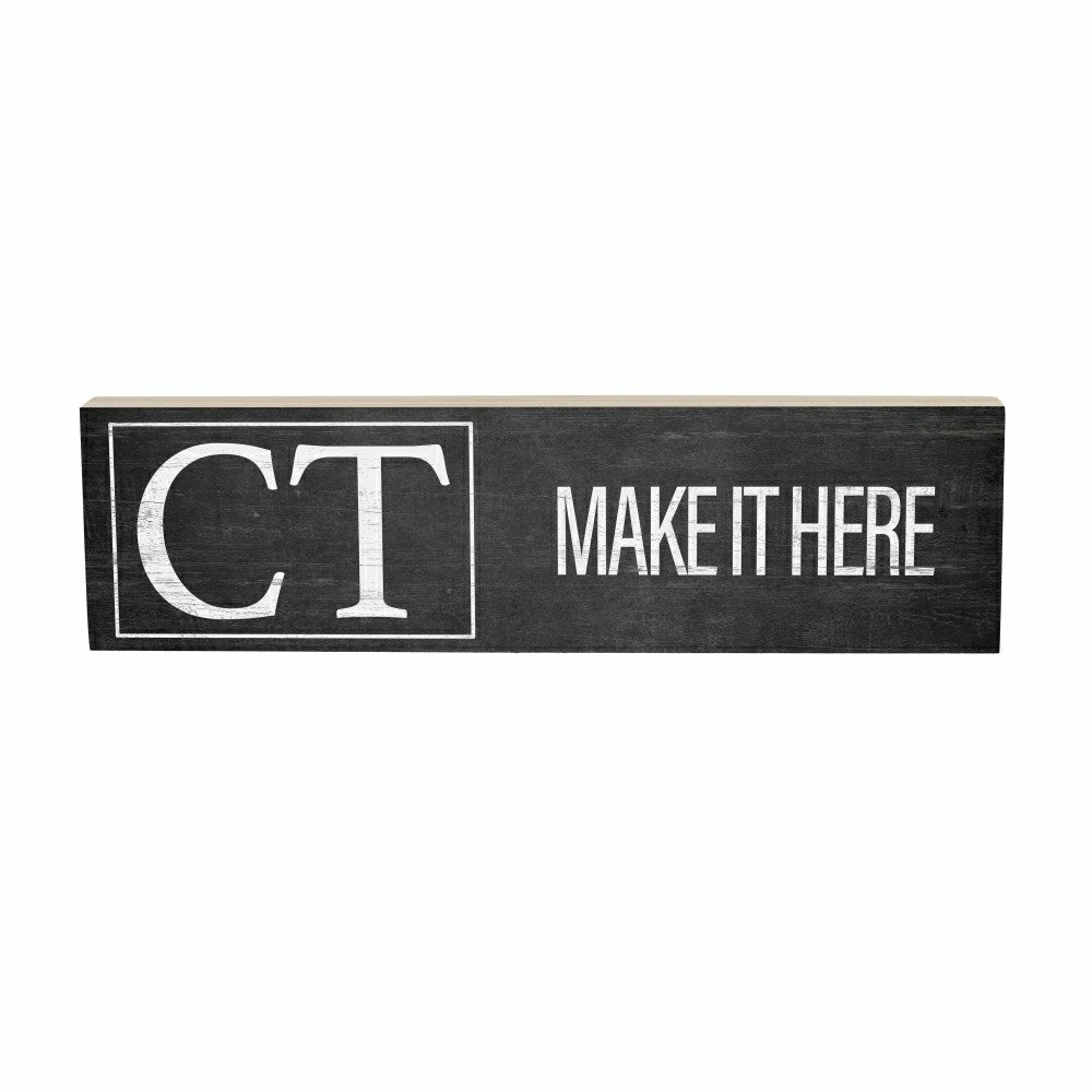 State Wooden Mantle Sign Connecticut 18x5" | Plow & Hearth