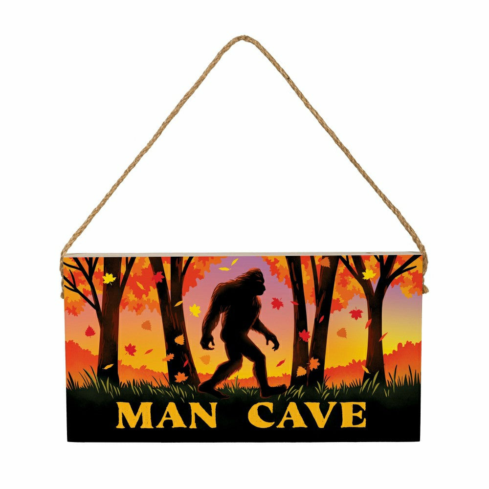 Harvest Bigfoot Hanging Sign, "MAN CAVE", 11"x6" | Plow & Hearth