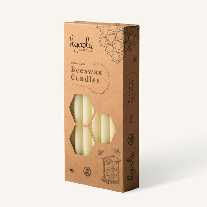 White Beeswax Candles- 10 Hours - 12 Pack | Plow & Hearth