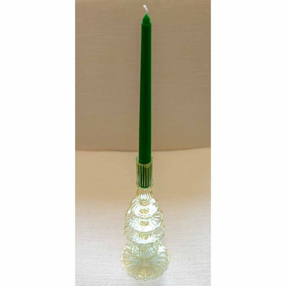 Buttercream Yellow Ribbed Candle Holder, Set of 2 | Plow & Hearth