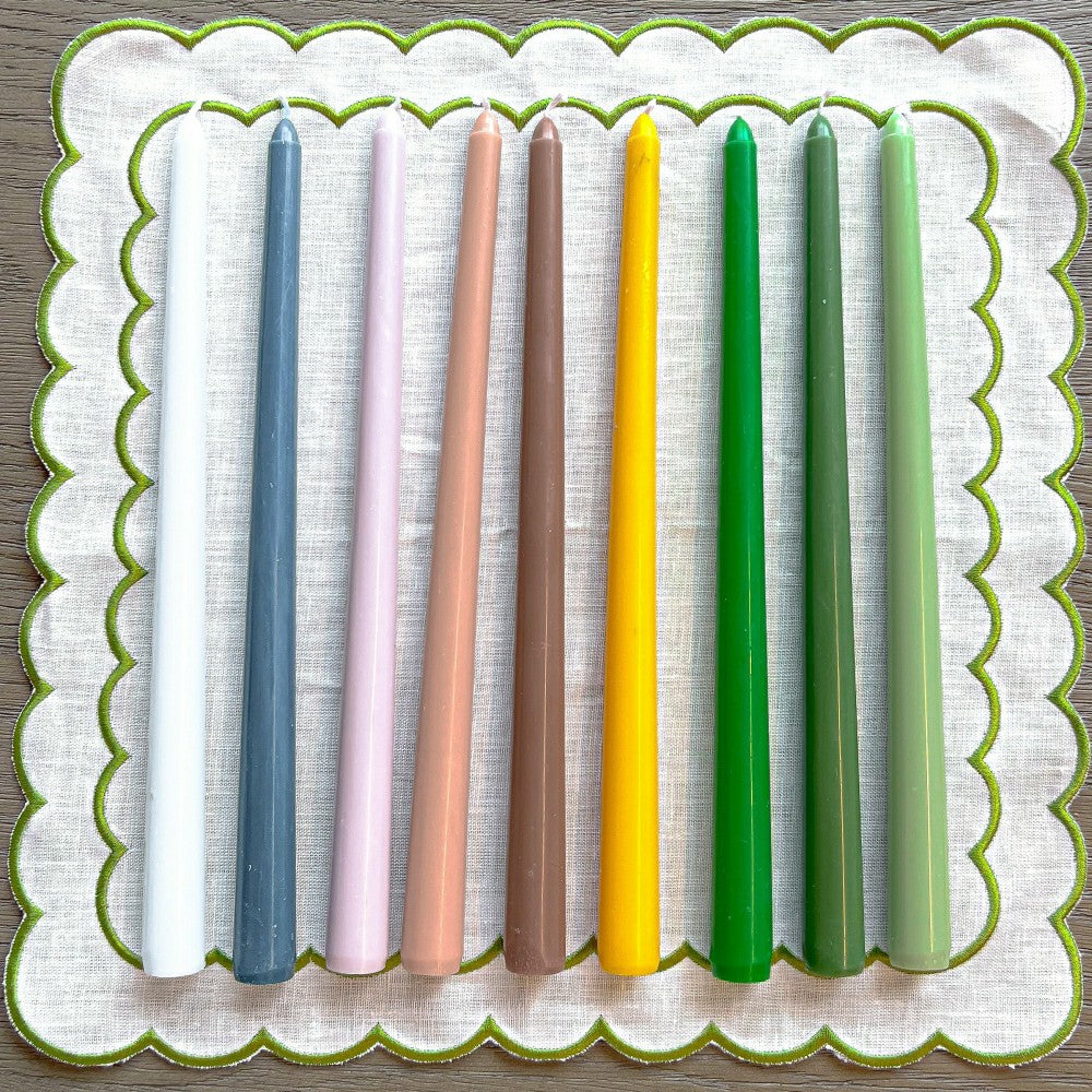 24 Extra Tall Grass Green Taper Candle - 6 Packs of 4 | Plow & Hearth