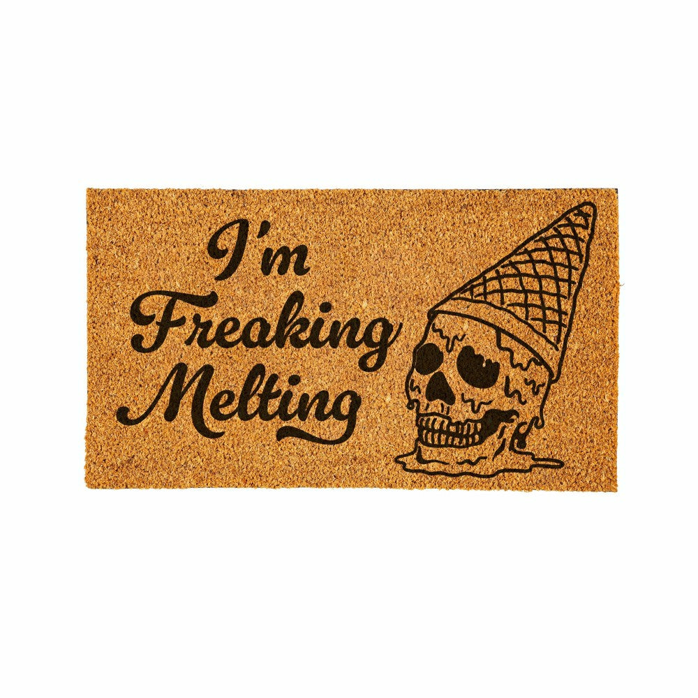 Summerween I'm Freaking Melting Coir Mat, 28"x16" | Plow & Hearth