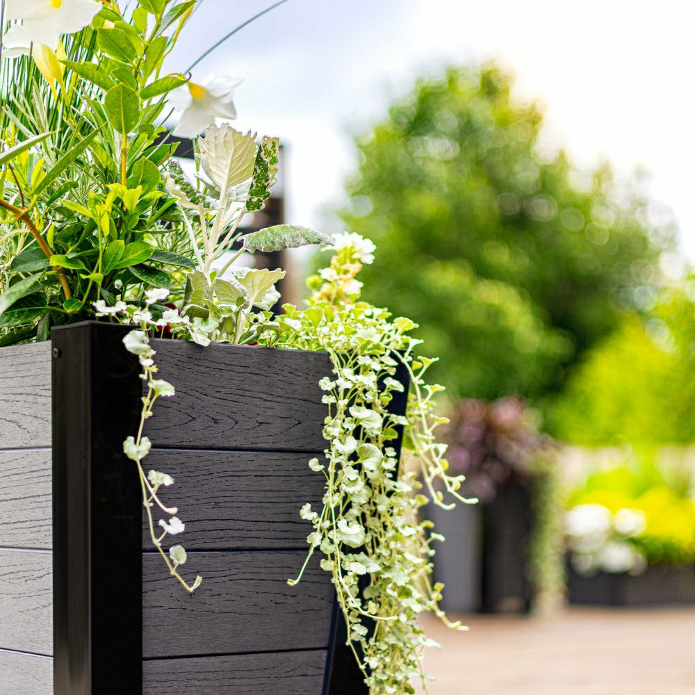 Horizon Charcoal Tapered Planter | Plow & Hearth