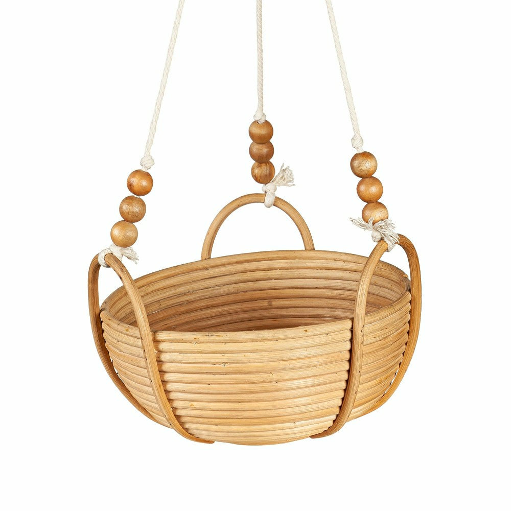 VivaStyle Planter, Wood, Rattan Hanging Basket Planter | Plow & Hearth