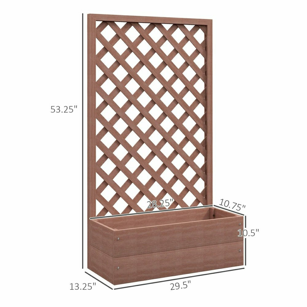 Wood Raised Garden Bed with Lattice Trellis | Plow & Hearth