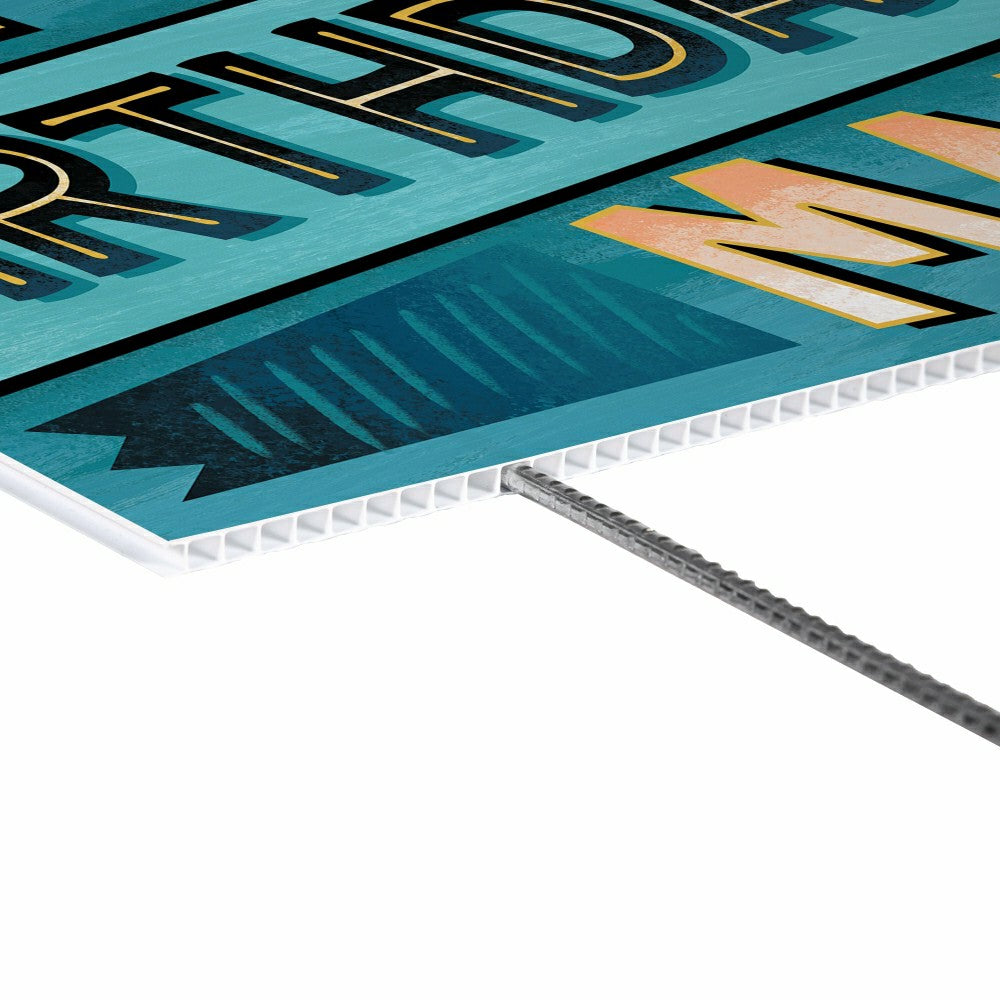 This Calls For Cake Yard Sign with H-Stake, "Happy Birthday Man!", 24" | Plow & Hearth