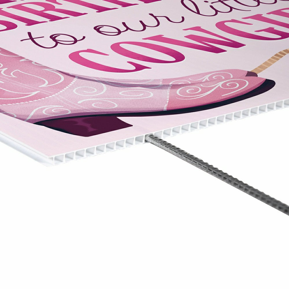 This Calls For Cake Yard Sign with H-Stake, "Happy Birthday to our lit | Plow & Hearth