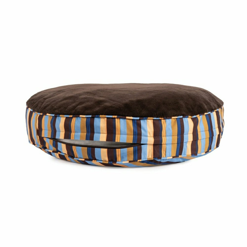 Round Stripe Pet Bed with Fur | Plow & Hearth