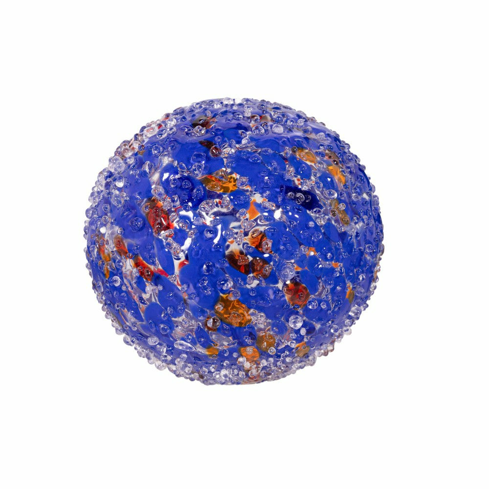 Art Glass Bee and Butterfly Ball, Dark Blue | Plow & Hearth