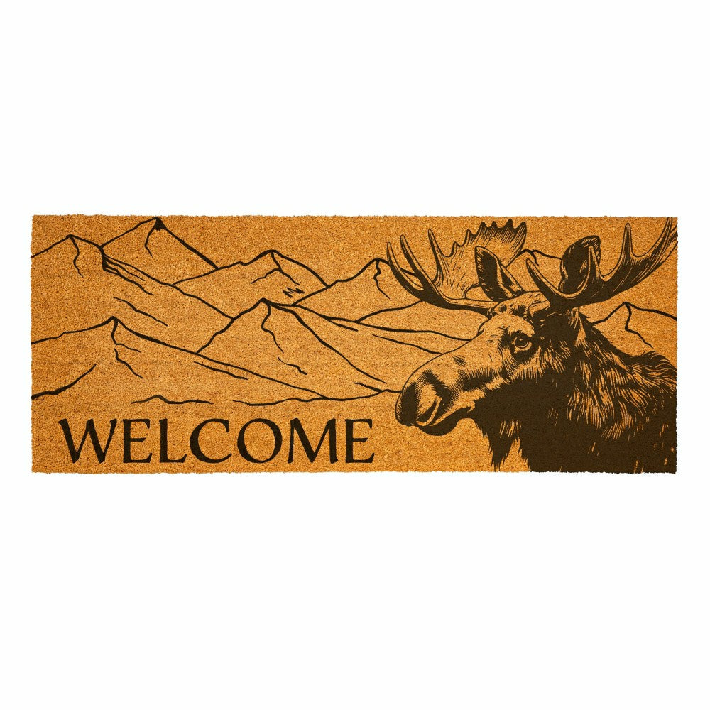 EG Studio Northwoods Line-Art Style PNW Animal Icons Coir Mat (60x24) | Plow & Hearth