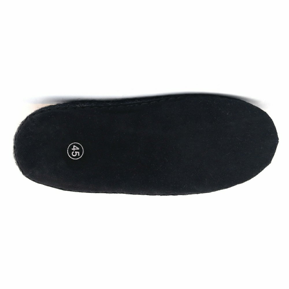 Mens Newport Noir Wool House Shoe | Plow & Hearth