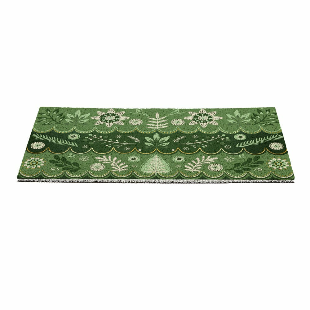 Shades of Green Scandi PVC Trapper Mat, 28"x16" | Plow & Hearth