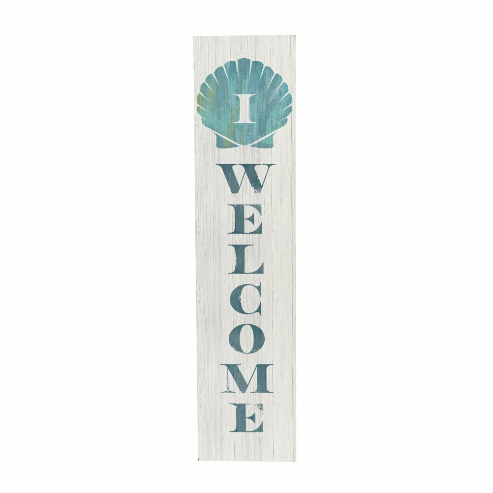 Coastal Porch Leaner Shell Monogram 46" I | Plow & Hearth