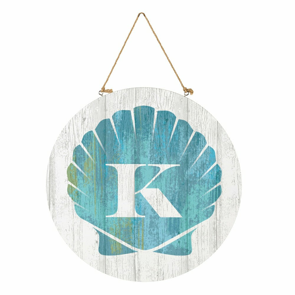 Coastal Door Décor Shell Monogram 18" K | Plow & Hearth