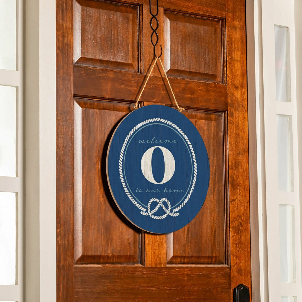 Coastal Door Décor Monogram Blue 18" O | Plow & Hearth