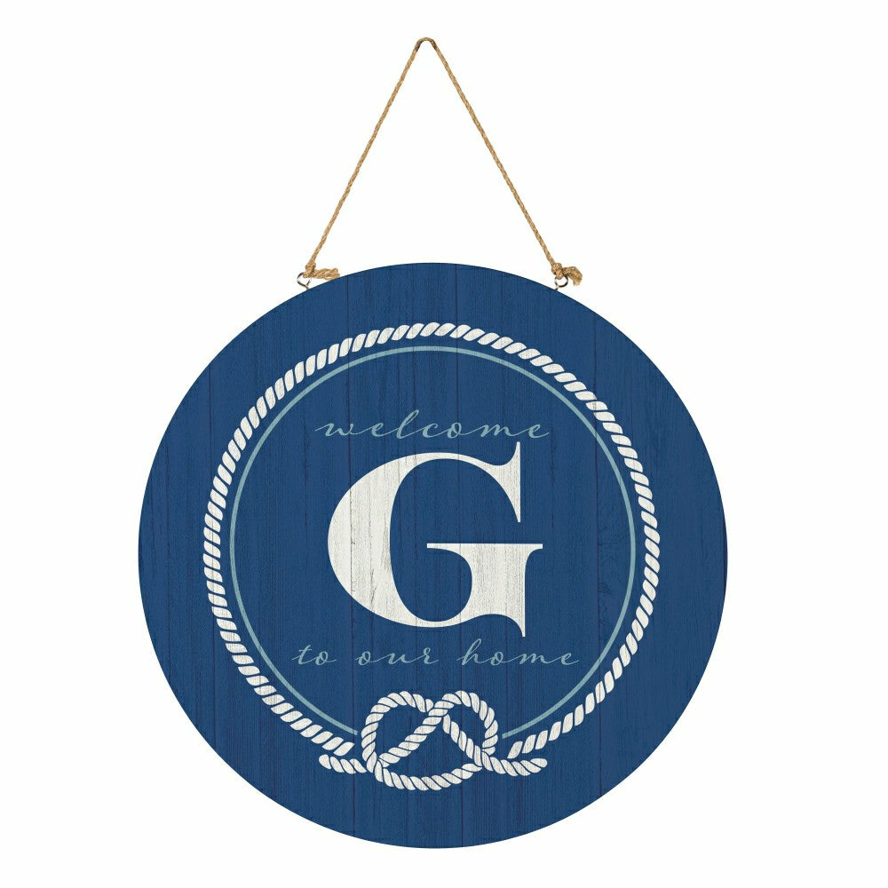 Coastal Door Décor Monogram Blue 18" G | Plow & Hearth