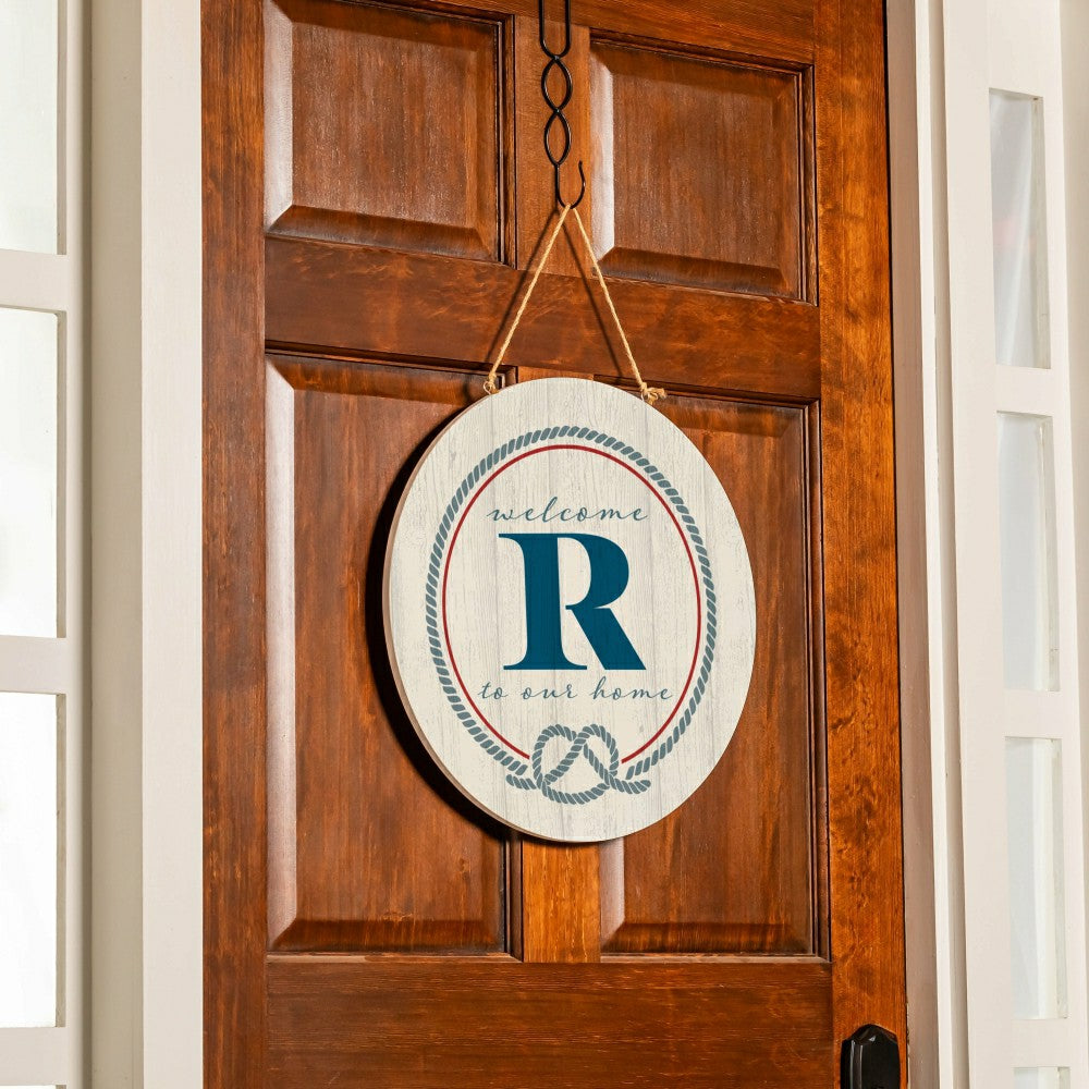 Coastal Door Décor Monogram White 18" R | Plow & Hearth