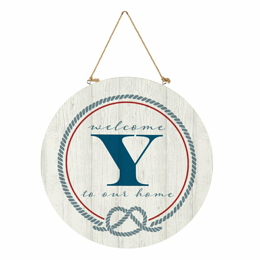 Coastal Door Décor Monogram White 18" Y | Plow & Hearth