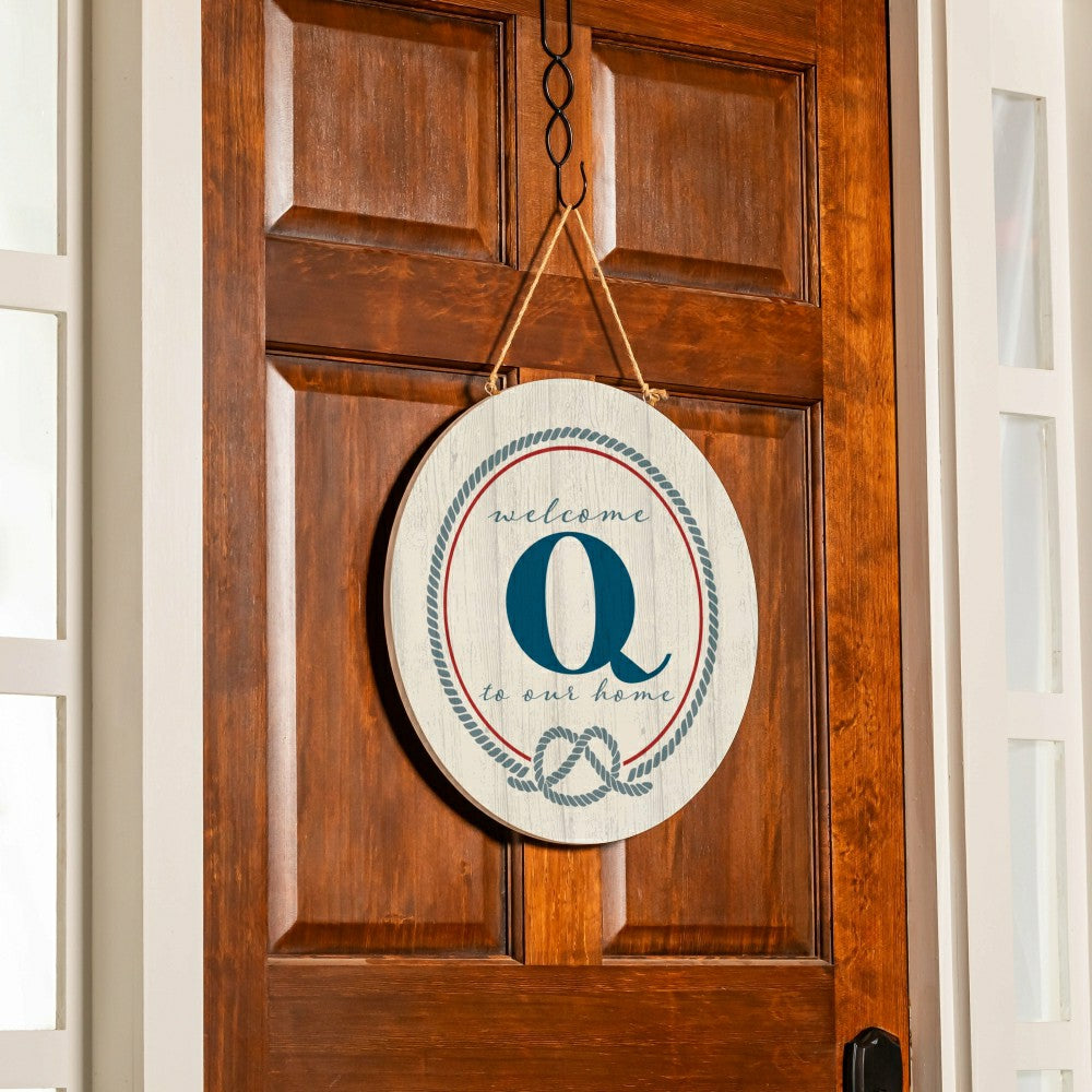 Coastal Door Décor Monogram White 18" Q | Plow & Hearth