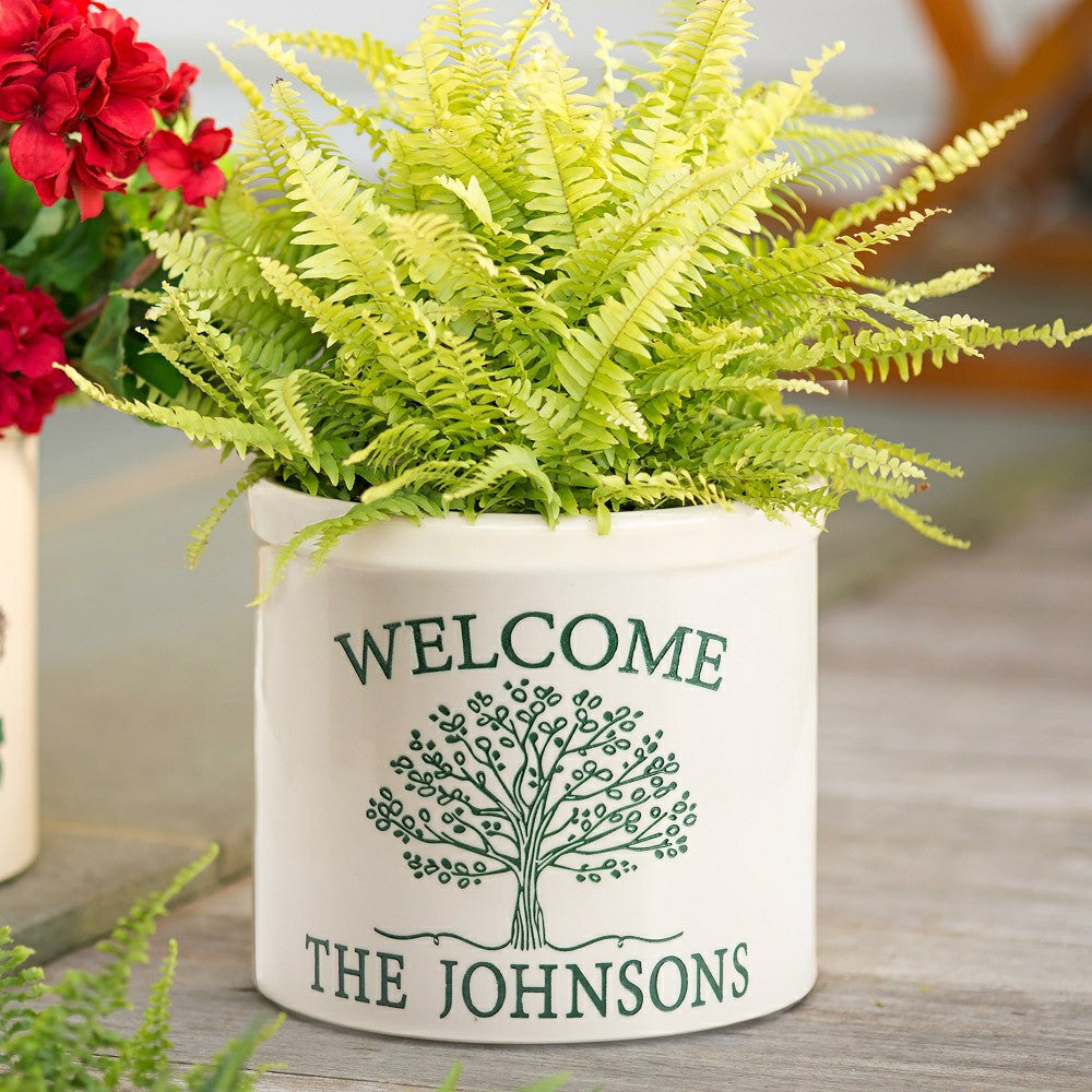 Personalized Tree of Life Crock | Plow & Hearth