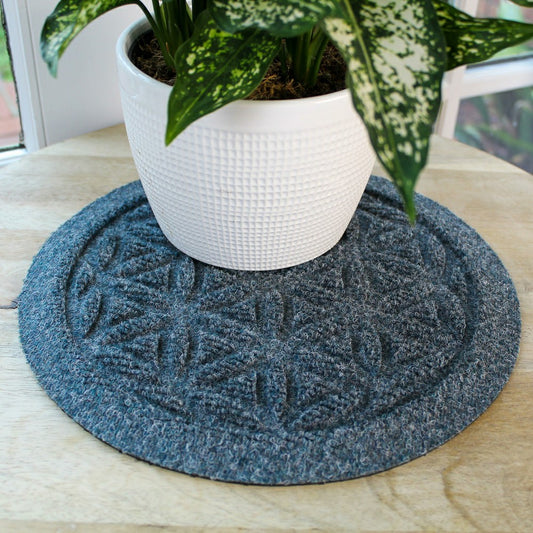 WaterHog® 12" Flower of Life Plant Trivets, Set of 4 | Plow & Hearth