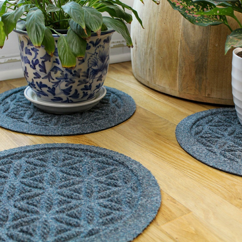 WaterHog® 12" Flower of Life Plant Trivets, Set of 4 | Plow & Hearth