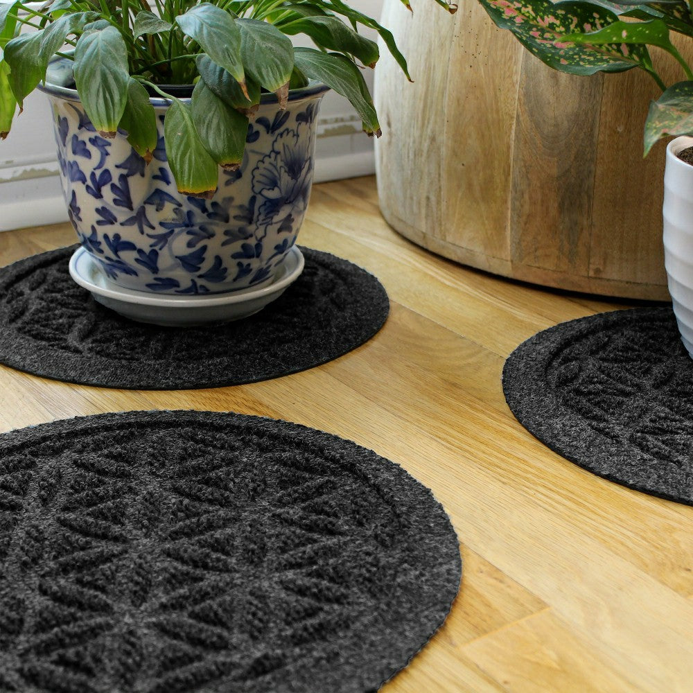 WaterHog® 12" Flower of Life Plant Trivets, Set of 4 | Plow & Hearth