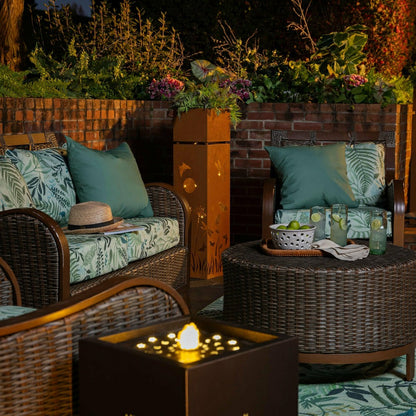 Indoor/Outdoor Lighted Metal Planter with Dragonfly Design | Plow & Hearth