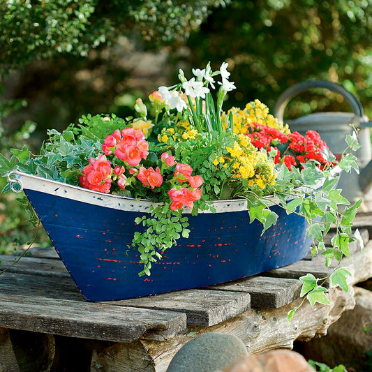 Recycled Metal Boat Planter | Plow & Hearth
