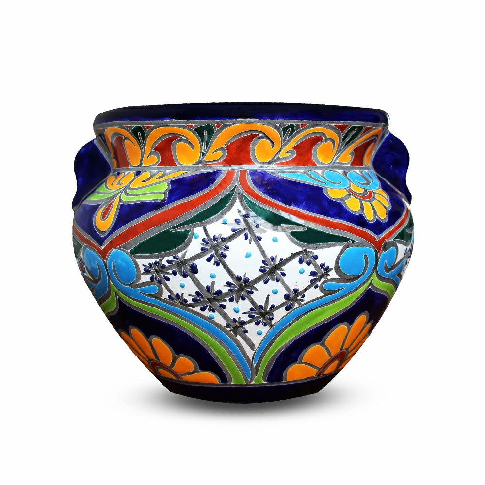 Large Multicolored Talavera Chata Planter | Plow & Hearth
