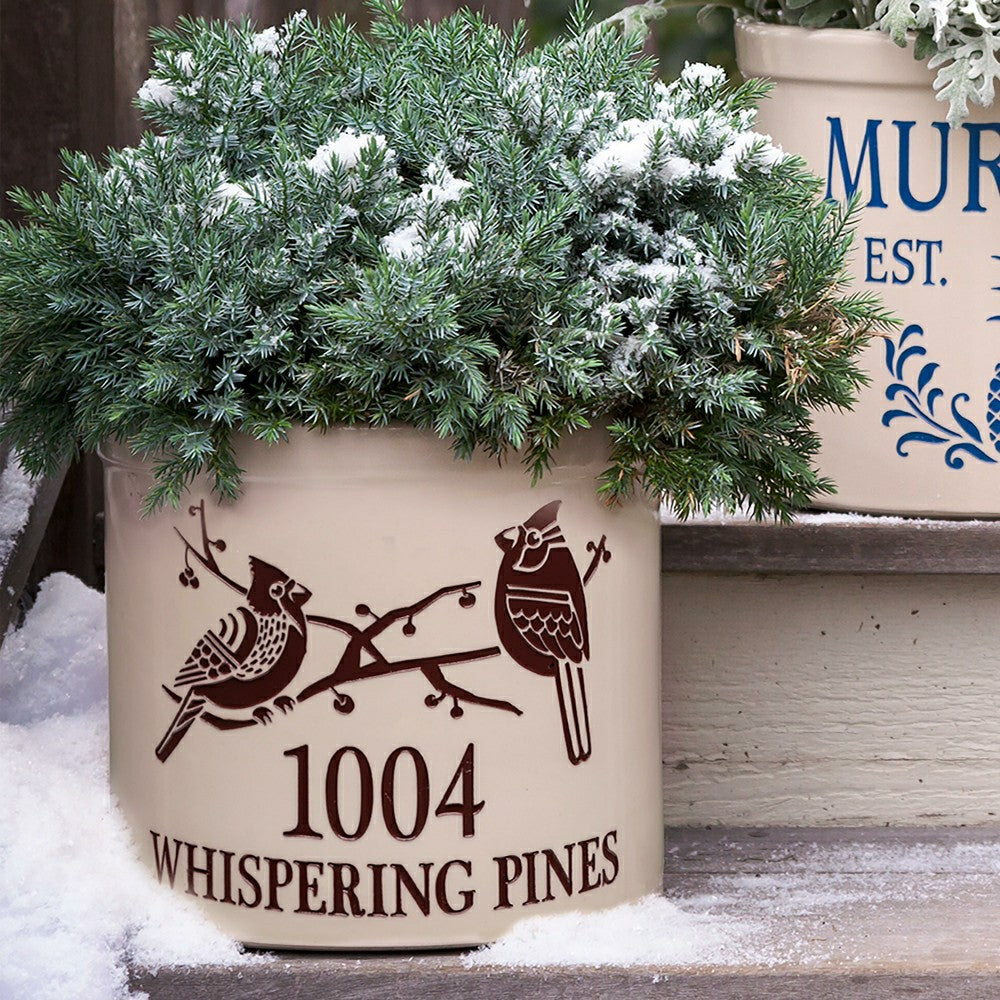 Cardinal Address Stoneware Crock | Plow & Hearth