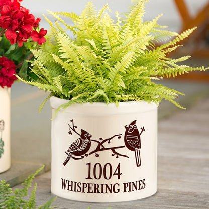 Cardinal Address Stoneware Crock | Plow & Hearth