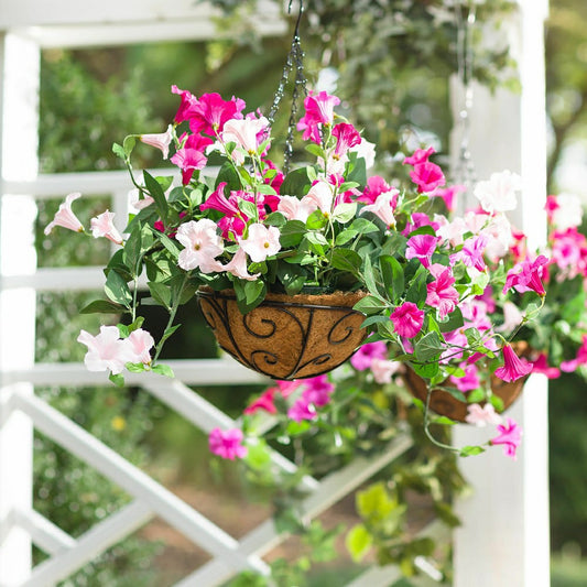Faux Petunia Hanging Basket | Plow & Hearth