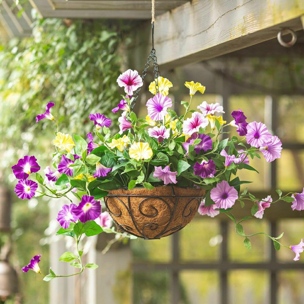 Faux Petunia Hanging Basket | Plow & Hearth