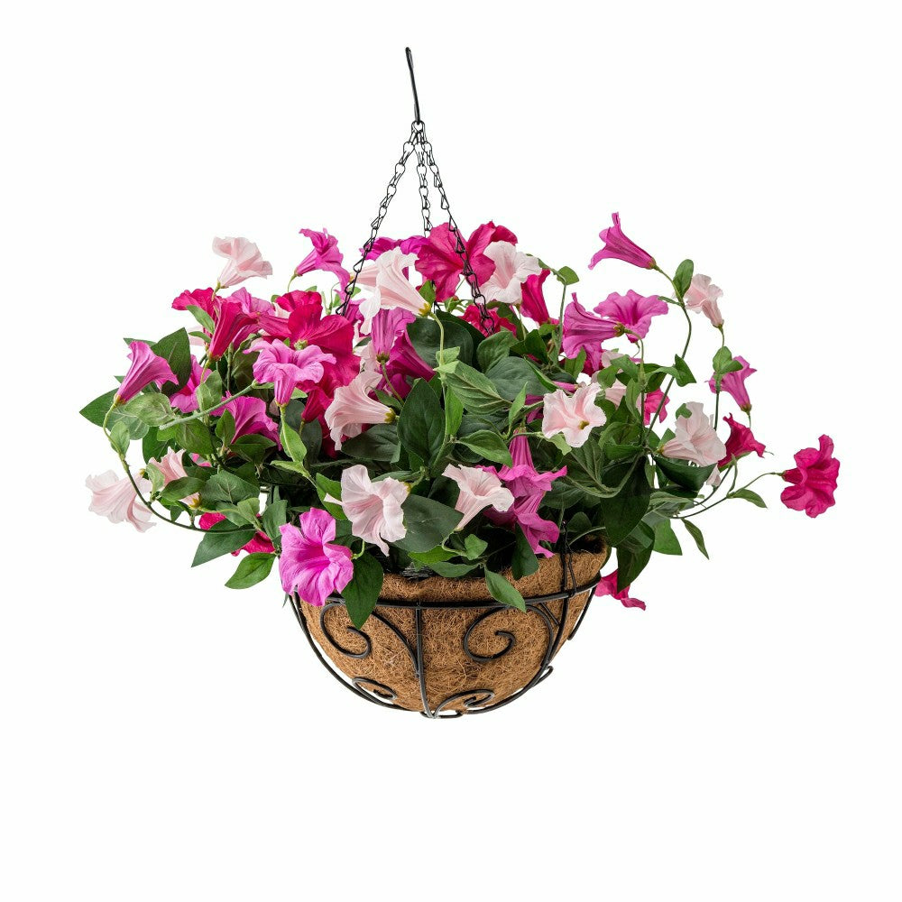 Faux Petunia Hanging Basket | Plow & Hearth