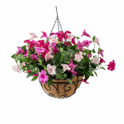 Faux Petunia Hanging Basket | Plow & Hearth