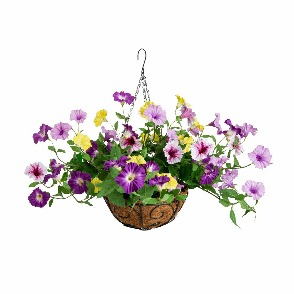 Faux Petunia Hanging Basket | Plow & Hearth