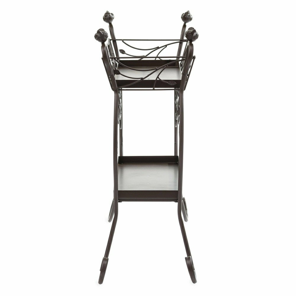 Two-Shelf Cast Iron Plant Stand with Birds | Plow & Hearth