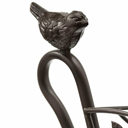 Two-Shelf Cast Iron Plant Stand with Birds | Plow & Hearth