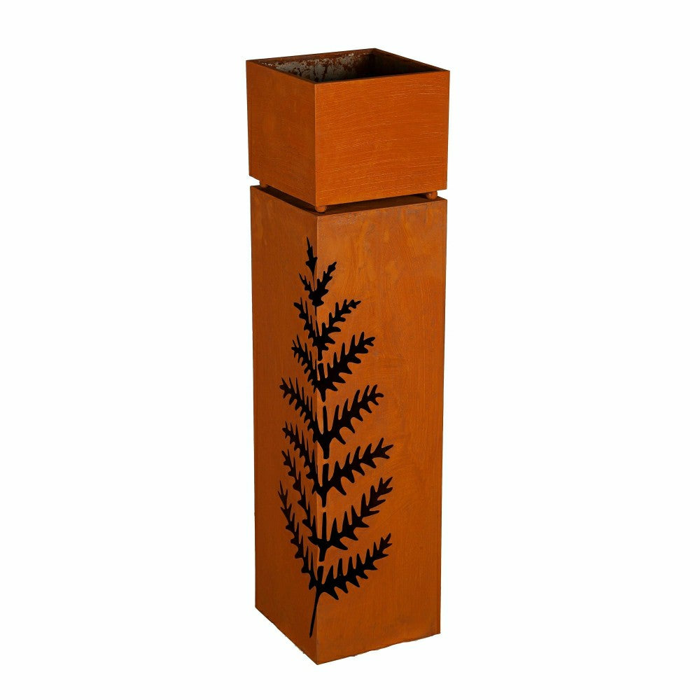 Indoor/Outdoor Lighted Metal Planter with Fern Design | Plow & Hearth