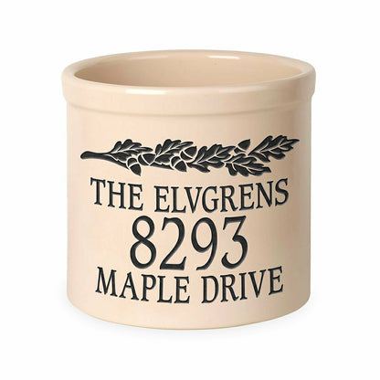 Acorn Personalized Address Crock With Name And House Number | Plow & Hearth