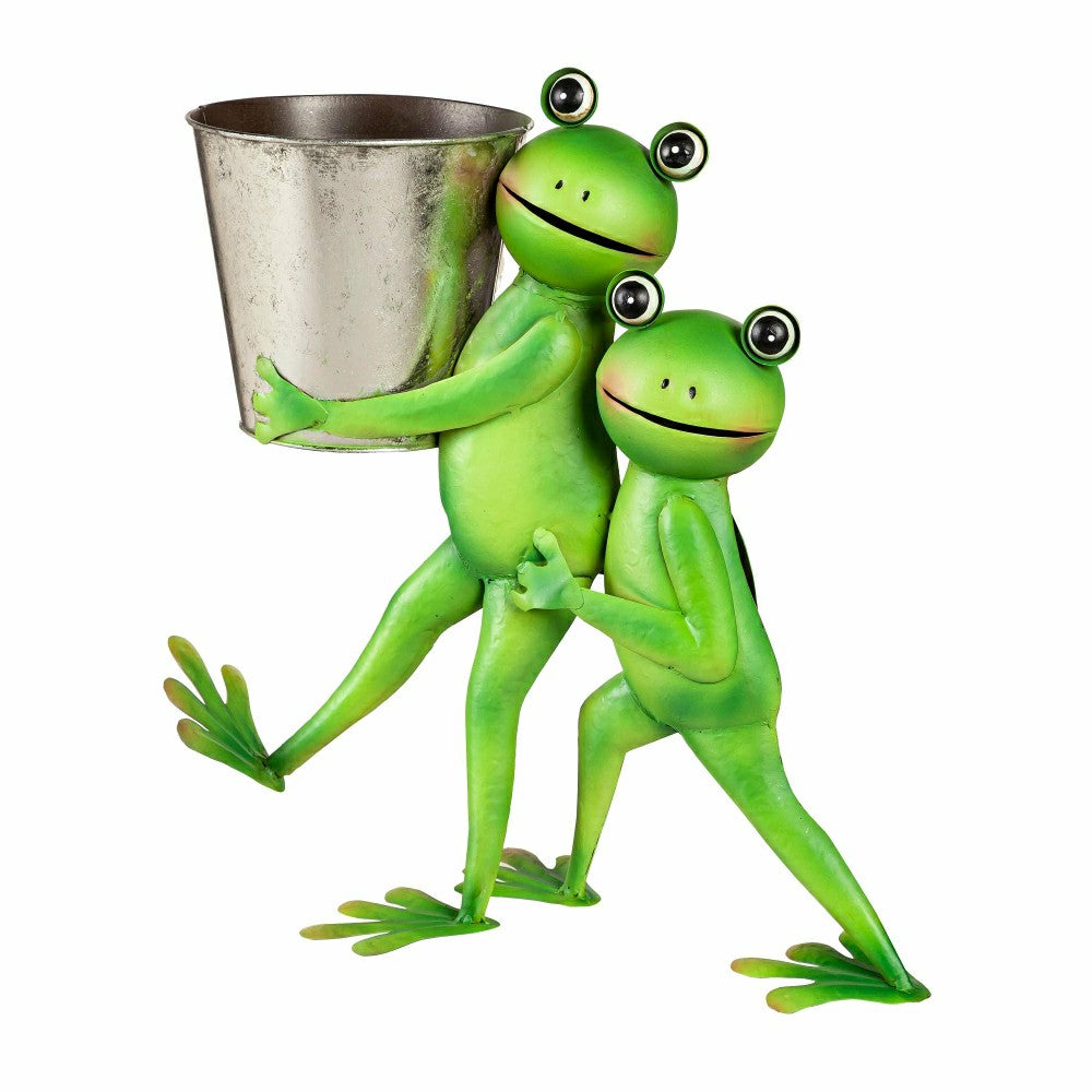 Indoor/Outdoor Metal Friendly Frogs Planter | Plow & Hearth